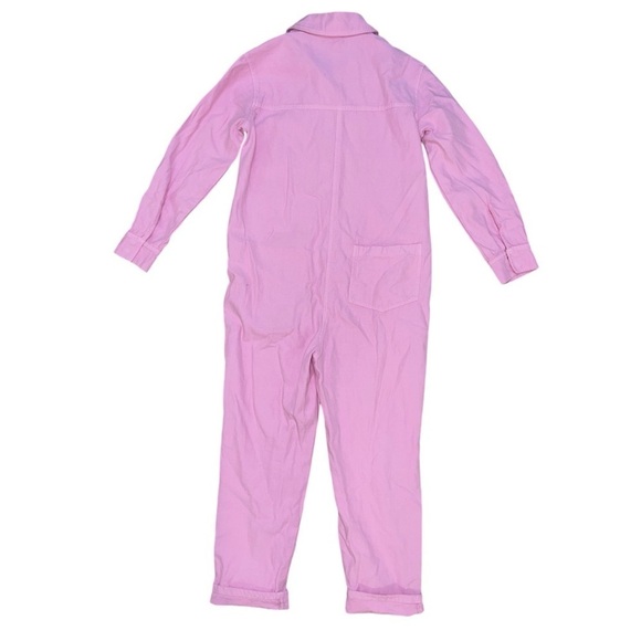 Ascot & Hart pink ribbed embroidered peace sign snap button jumpsuit size small - Picture 2 of 10